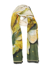 INKORCHID MODERN BLOOM SCARF-OLIVE