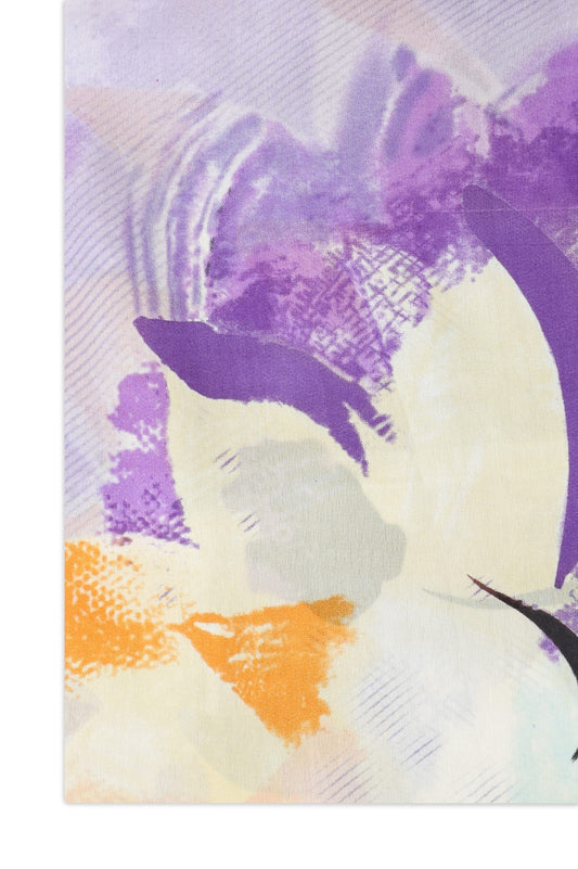 SILKPLUME ABSTRACT FLARE SCARF-PURPLE