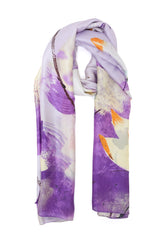 SILKPLUME ABSTRACT FLARE SCARF-PURPLE