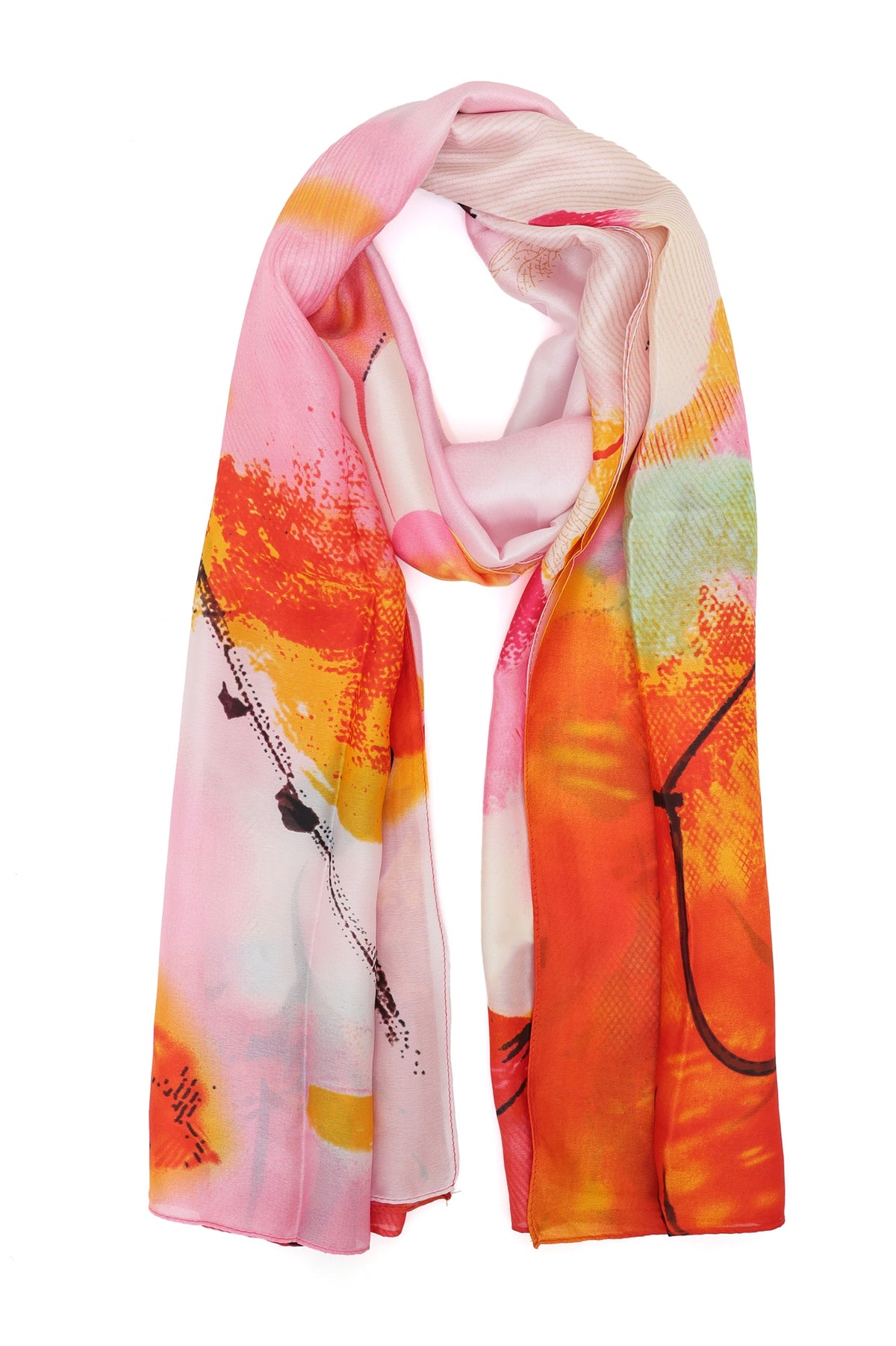 ETHERPUR WAVE PRINT SCARF-ORANGE