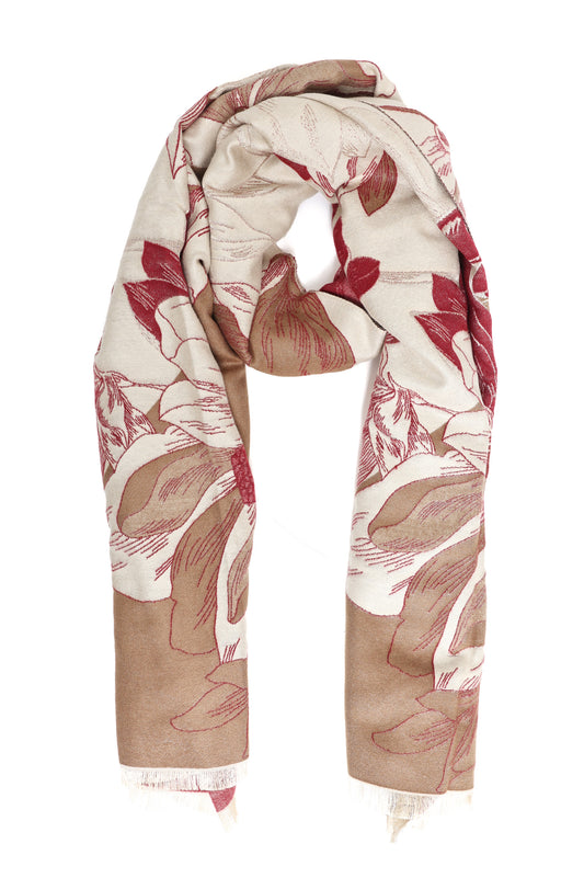 FLORAL BLOOM SCARF-MAROON