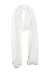 GILDED EDGE RIPPLE SCARF-WHITE