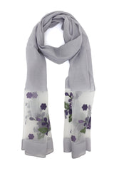 ORGANZA BLOOM LAYERED SCARF-GREY