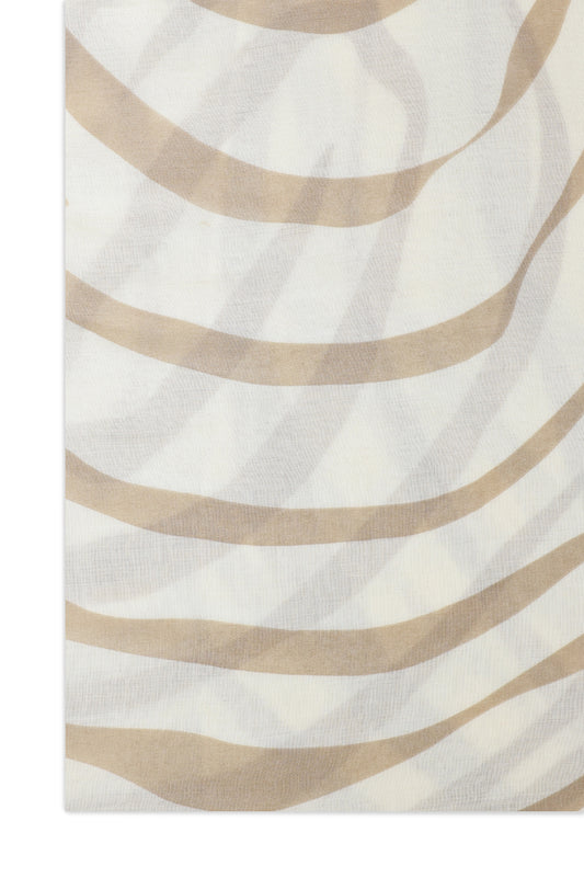 TROPICAL LINE FLOW SCARF-BEIGE