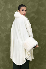 EMINENCE PLUSH FUR CAPE-WHITE