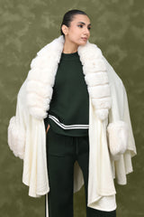 EMINENCE PLUSH FUR CAPE-WHITE