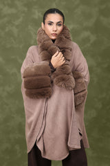 EMINENCE PLUSH FUR CAPE-BROWN