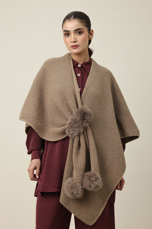 EMBRACE WARM CAPE-BROWN