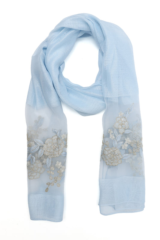FLORAL LACE DRAPE-SKY-BLU