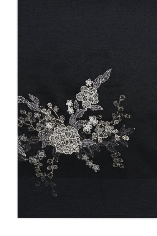 FLORAL LACE DRAPE-BLACK