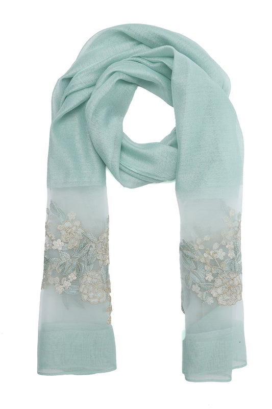 FLORAL LACE DRAPE-AQUA