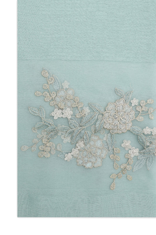 FLORAL LACE DRAPE-AQUA