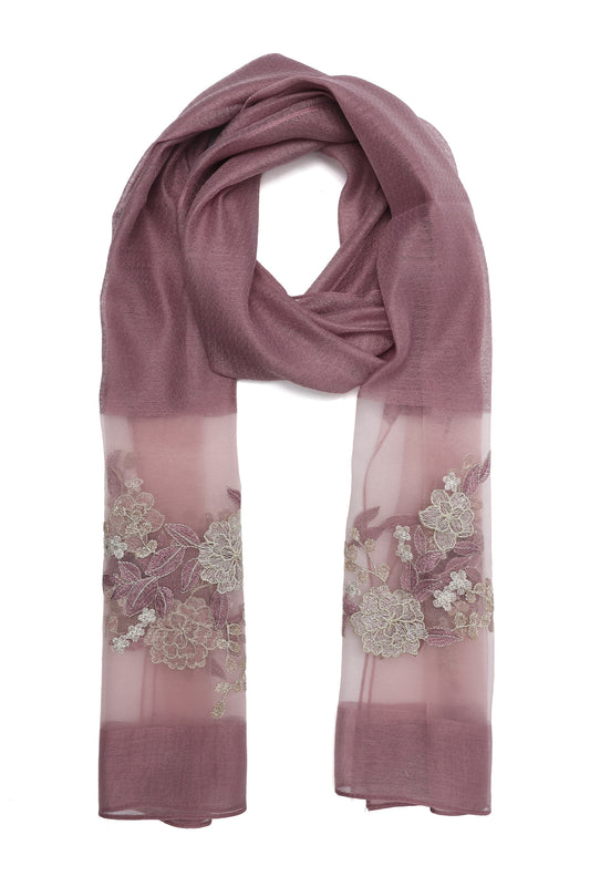 FLORAL LACE DRAPE-TAUPE