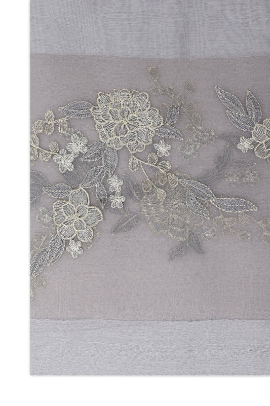 FLORAL LACE DRAPE-GREY