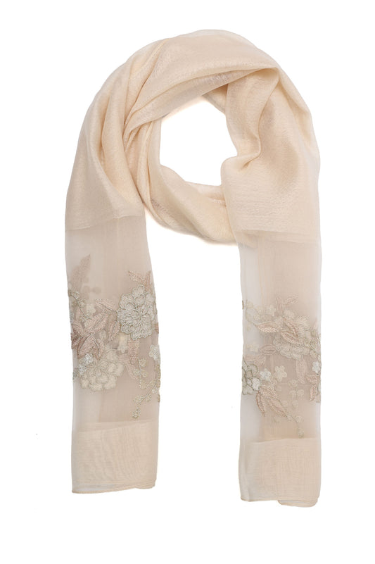 FLORAL LACE DRAPE-BEIGE