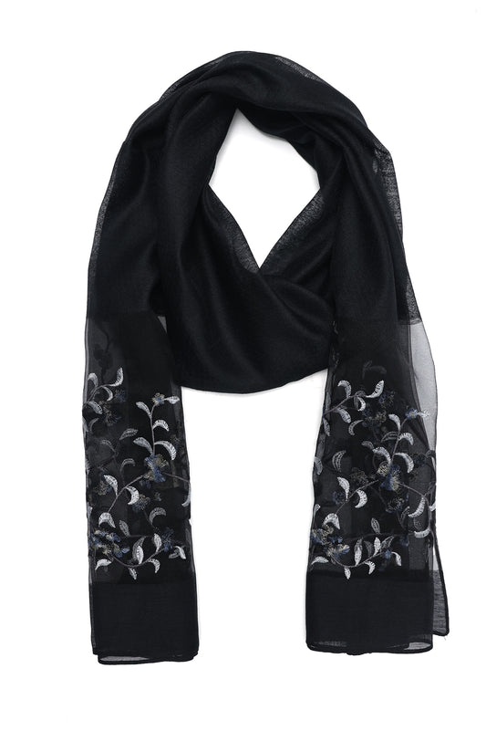 SHEER PETAL WRAP-BLACK