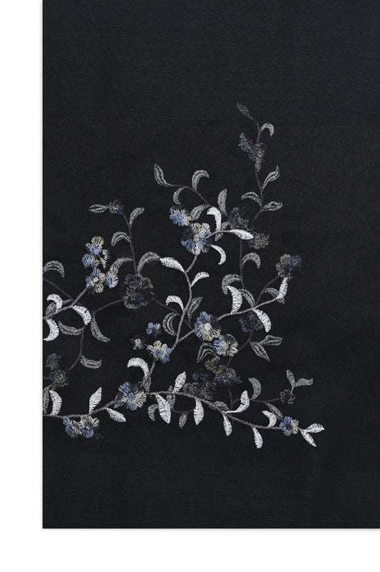 SHEER PETAL WRAP-BLACK