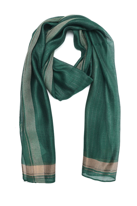 CASUAL FINE LINE SCARF-GREEN