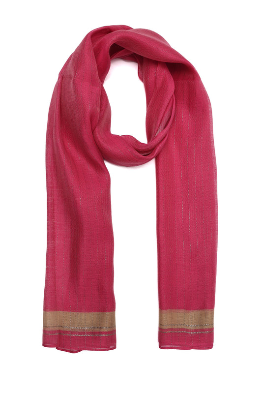 CASUAL FINE LINE SCARF-PINK