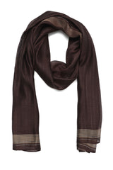 CASUAL FINE LINE SCARF-BROWN
