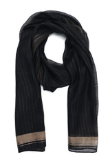 CASUAL FINE LINE SCARF-CHARCOAL