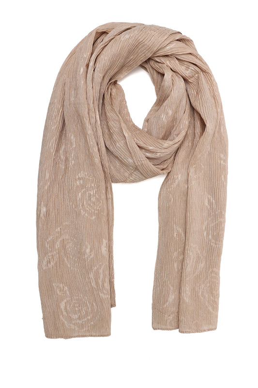 CRUSHED FABRIC SOFT WRAP-BEIGE