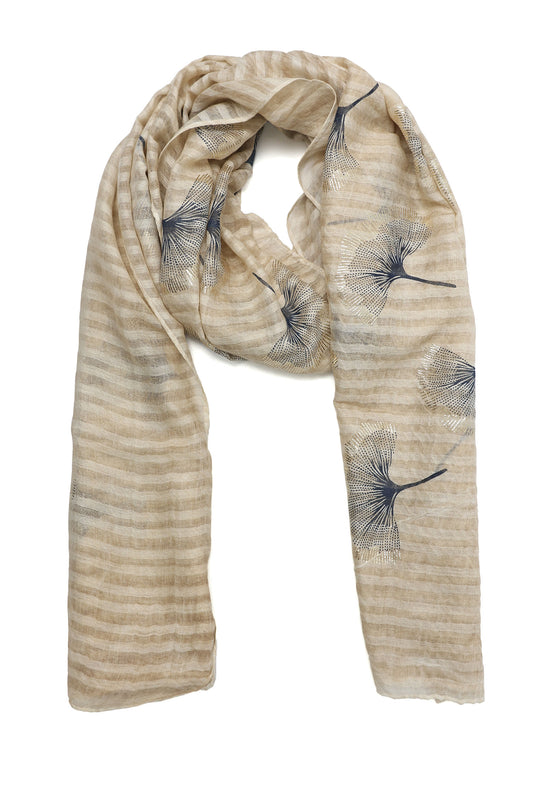 SAND BLOOM LIGHT SCARF-BEIGE