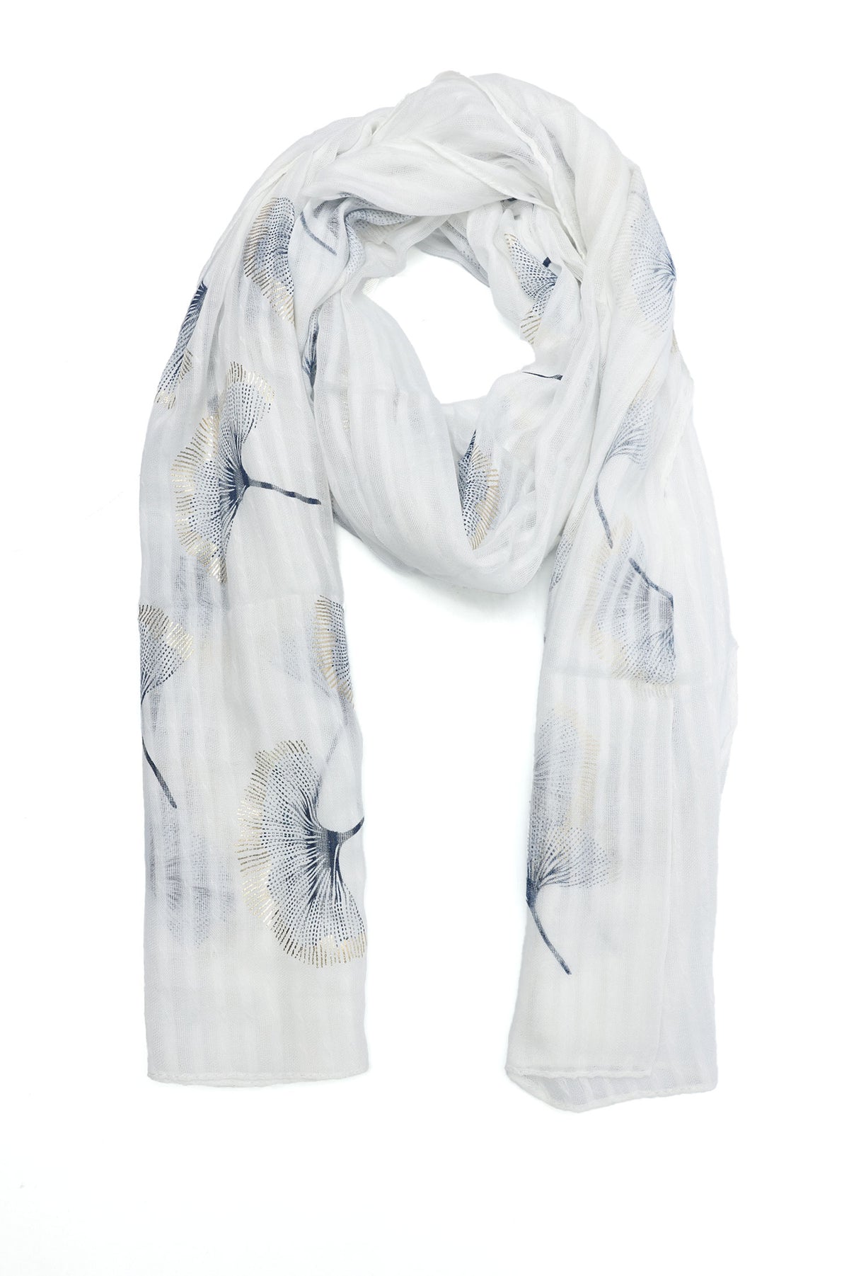 SAND BLOOM LIGHT SCARF-WHITE