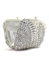 PEARL CRYSTAL CLUTCH-SILVER
