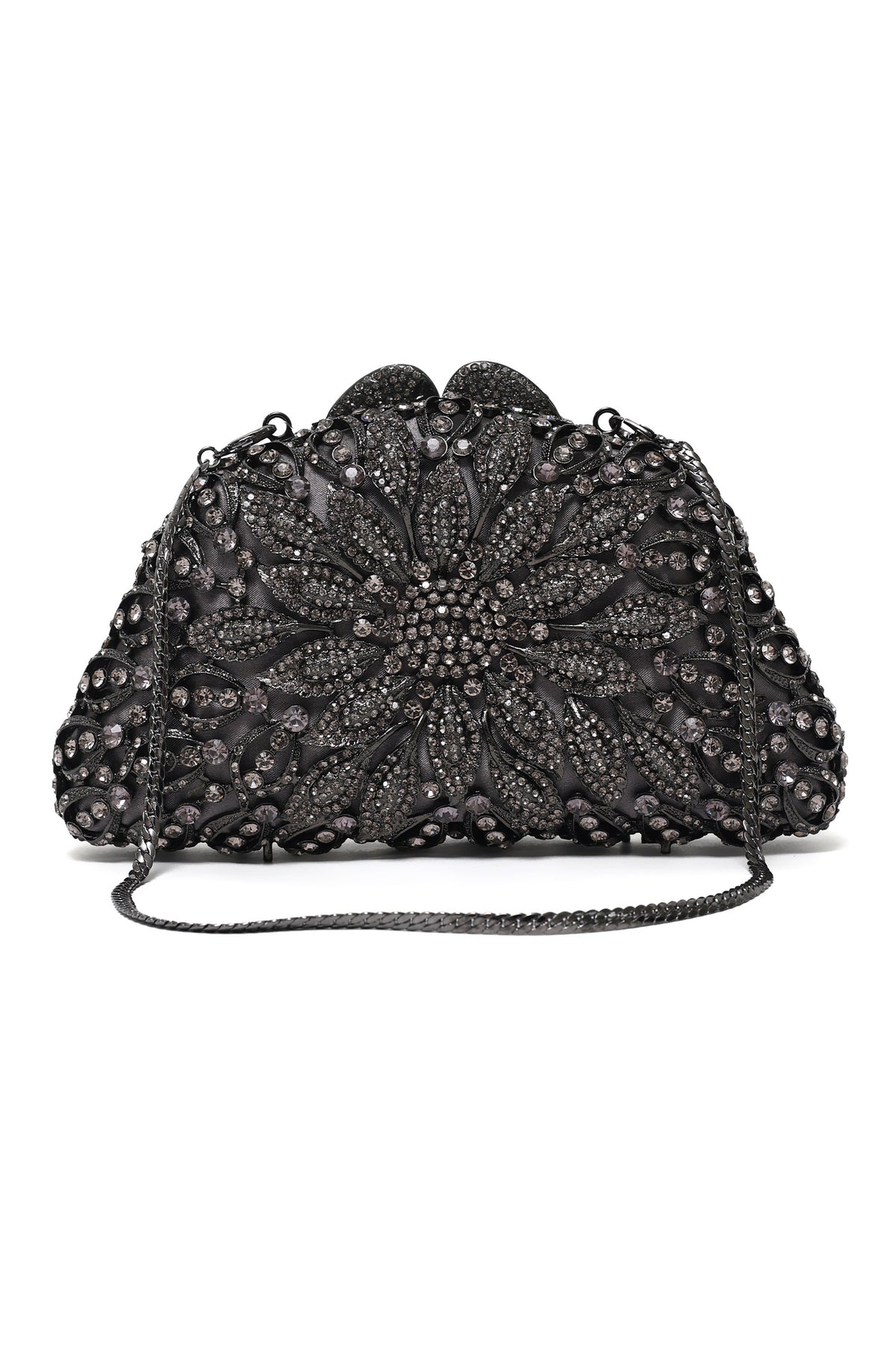 SERAPHINA ROYALE BLOOM CLUTCH-GREY