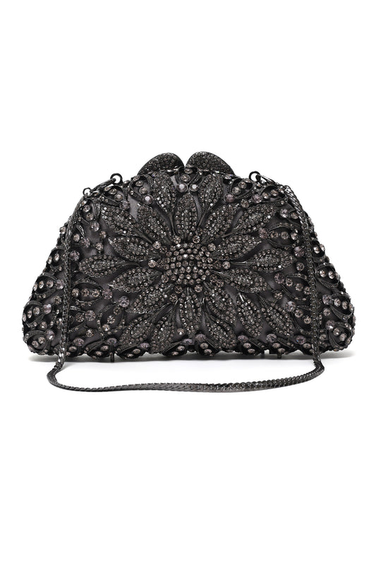 SERAPHINA ROYALE BLOOM CLUTCH-GREY