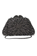 SERAPHINA ROYALE BLOOM CLUTCH-GREY