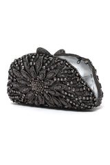 SERAPHINA ROYALE BLOOM CLUTCH-GREY