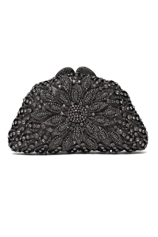 SERAPHINA ROYALE BLOOM CLUTCH-GREY