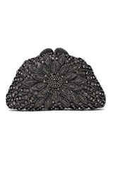 SERAPHINA ROYALE BLOOM CLUTCH-GREY