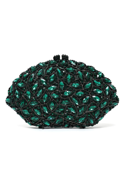 MONARCHA JEWEL CASCADE CLUTCH-GREEN