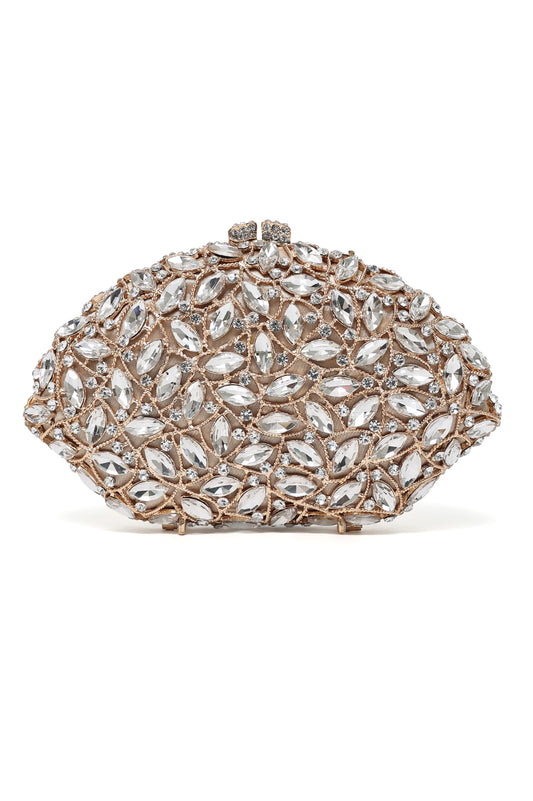 MONARCHA JEWEL CASCADE CLUTCH-SILV/GOLD