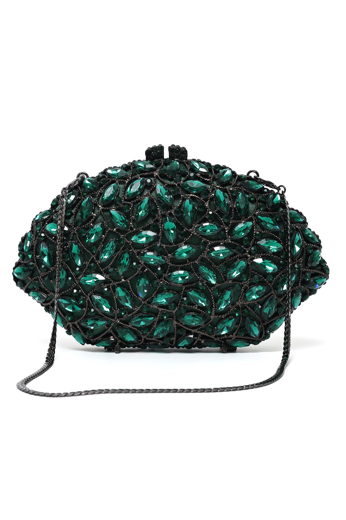 MONARCHA JEWEL CASCADE CLUTCH-GREEN