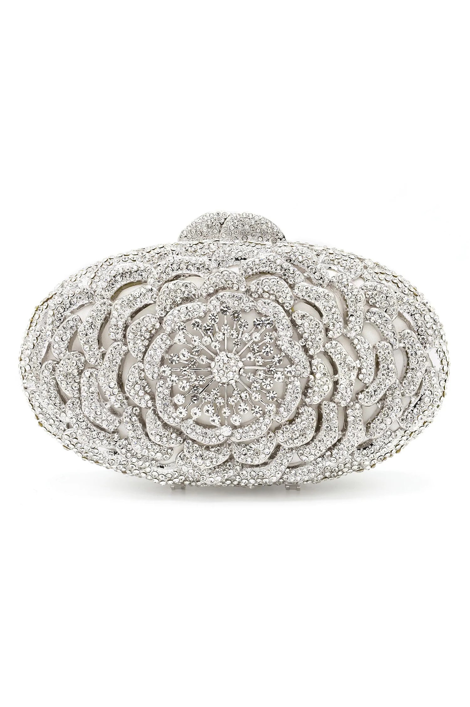 BLOOMING CLUTCH-SILVER