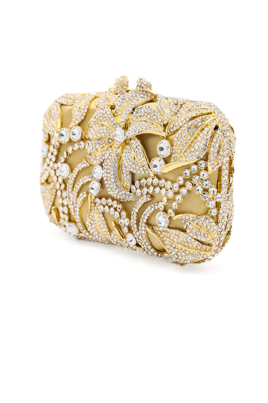 LILY BLOOM CLUTCH-SILVER GOLD
