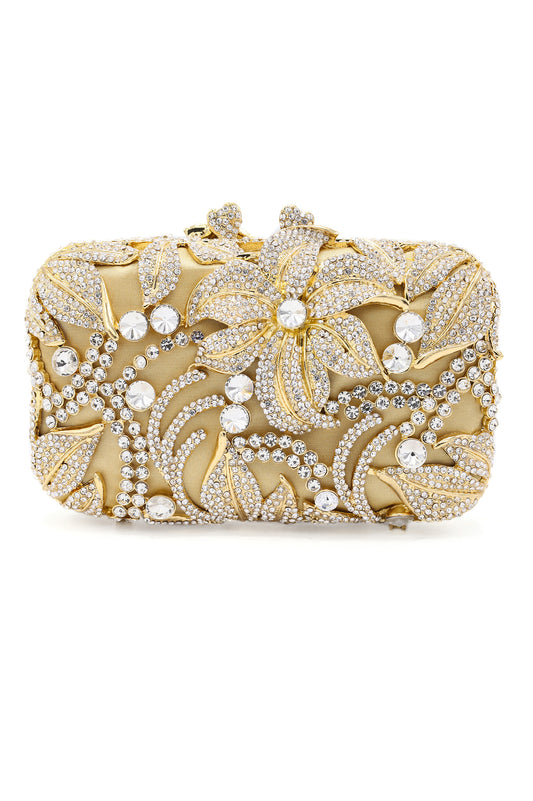 LILY BLOOM CLUTCH-SILVER GOLD