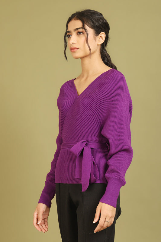 KNITTED TOP-PURPLE
