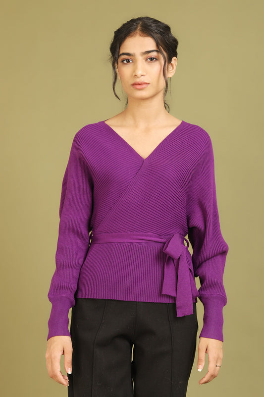 KNITTED TOP-PURPLE