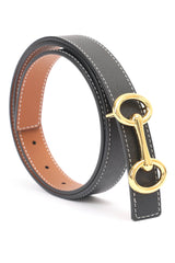 SLEEK LEATHER BELT-BLACK