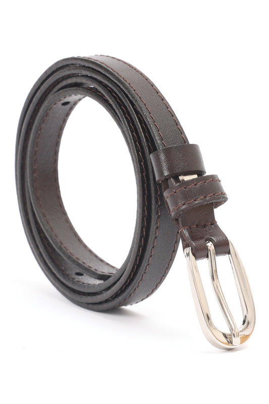 LEATHER BELT-COFFEE