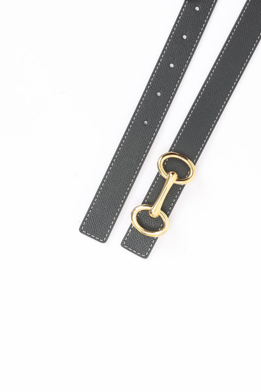 SLEEK LEATHER BELT-BLACK