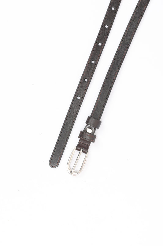 LEATHER BELT-COFFEE