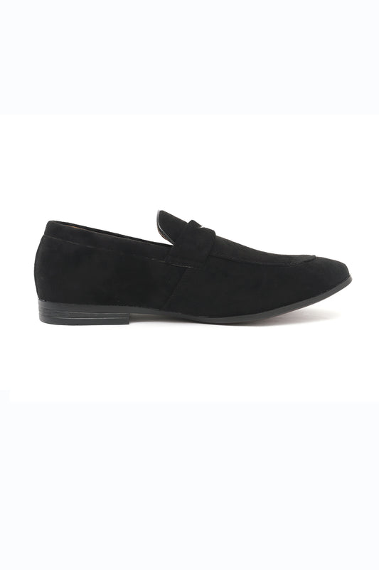 SUEDE PENNY LOAFERS-BLACK