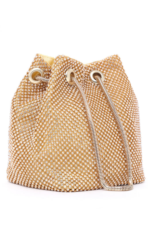 CRYSTAL LUXE DRAWSTRING BAG-GOLD