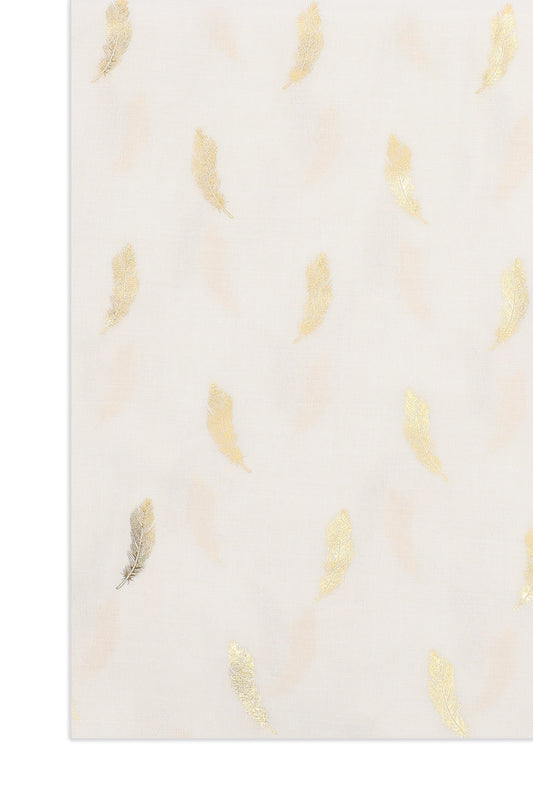 LEAF SCARF-OFFWHITE